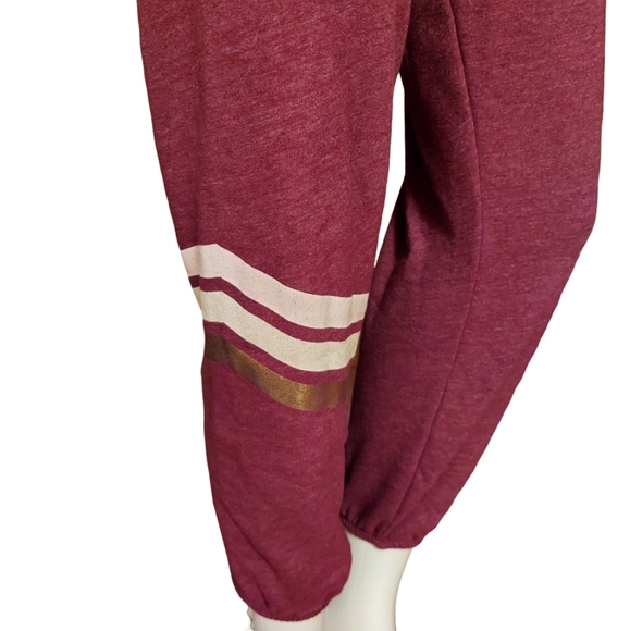 Spiritual Gangster Peace Love Yoga Varsity Stripe Low Rise Joggers - Picture 8 of 15